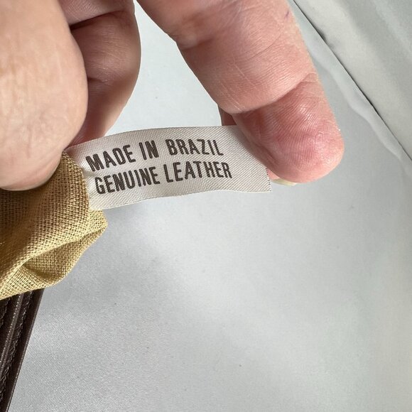 Vintage Brown Genuine Leather Shoulder Bag With Button Closure & Adjustable Stra - Picture 6 of 6